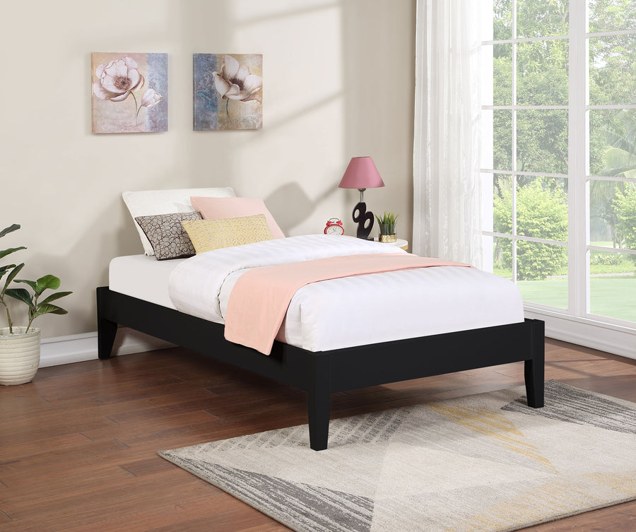 Hounslow Universal Platform Bed Frame - Fully Slatted, No Foundation Needed, Black, Twin to California King