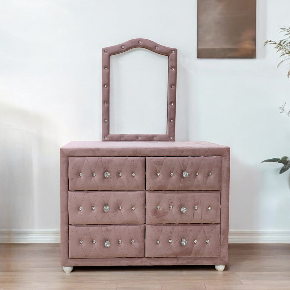 Reggie Tufted Upholstered Mirror