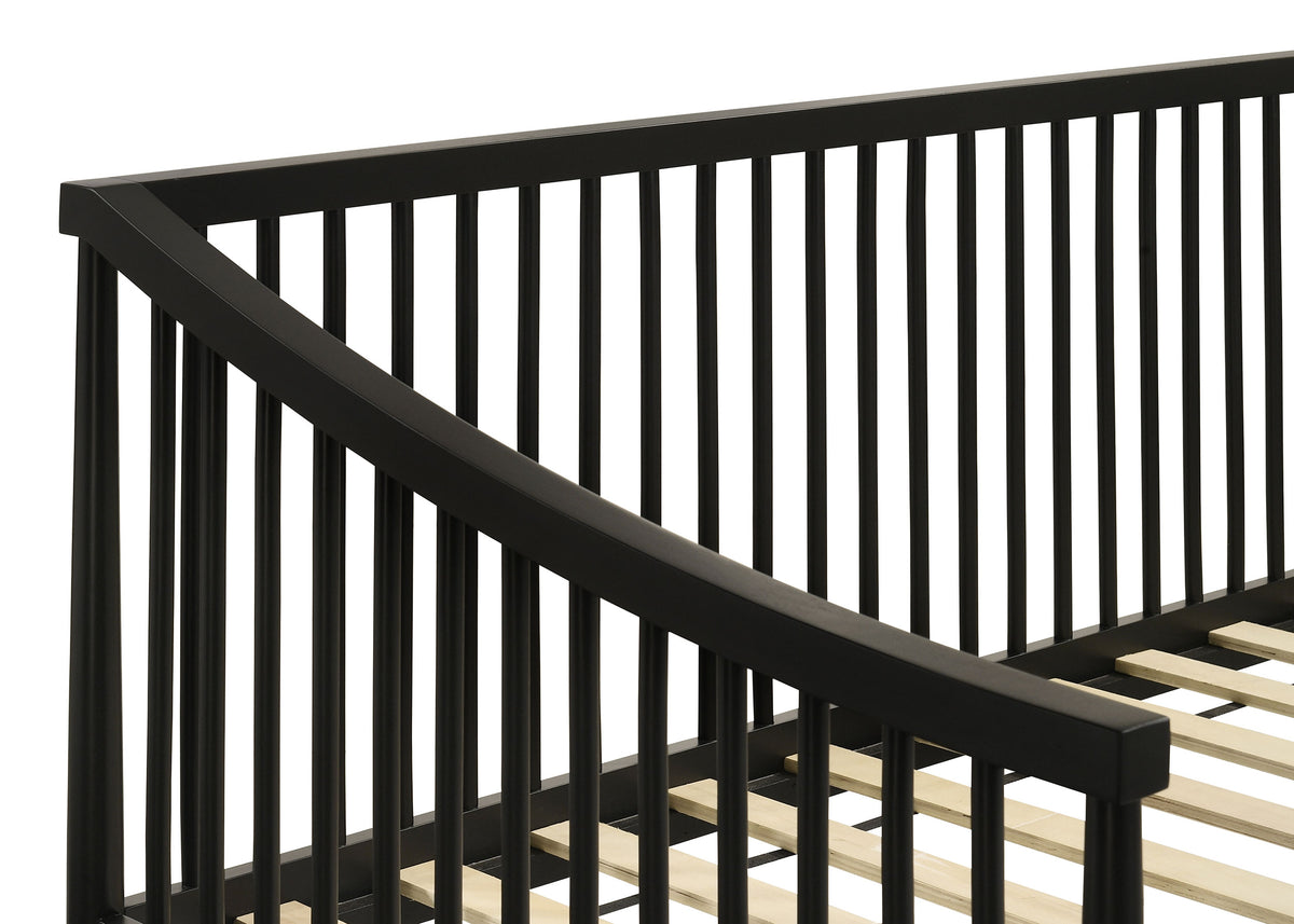 Delgado Windsor Spindle Twin Daybed with Trundle - Arched Arms in Black Wood – view 7
