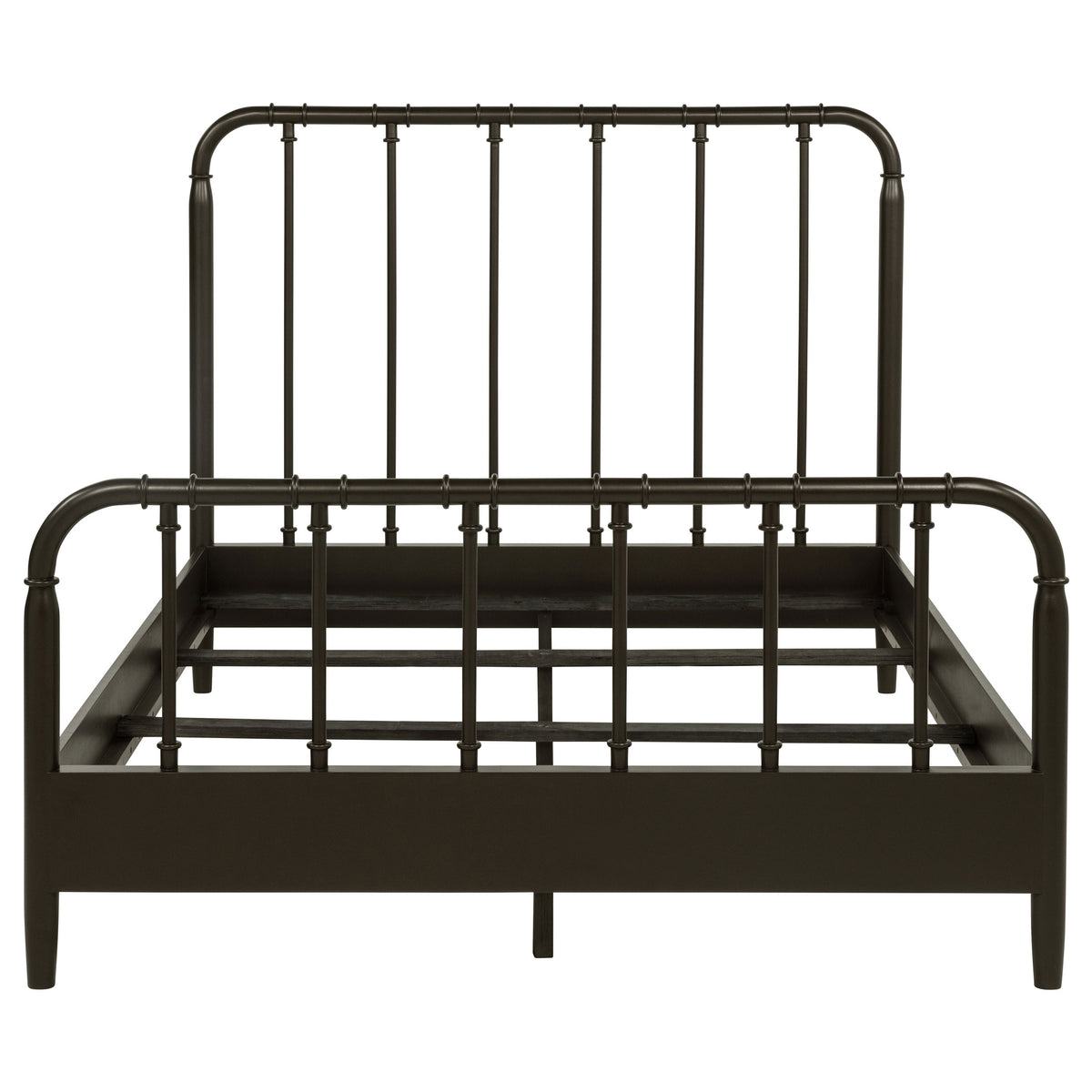 Rocco Open Frame Bed with Water Pipe-Inspired Wood Design - Full