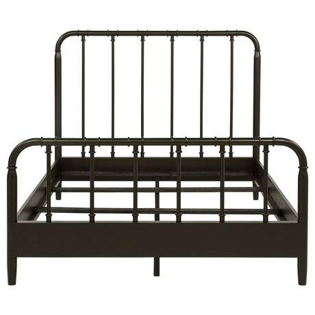 Rocco Open Frame Bed with Water Pipe-Inspired Wood Design - Full