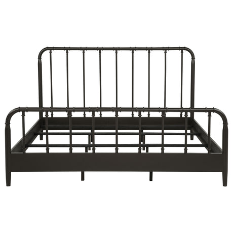 Rocco Open Frame Bed with Water Pipe-Inspired Wood Design - Eastern King