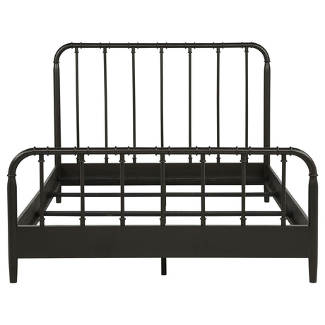 Rocco Open Frame Bed with Water Pipe-Inspired Wood Design - Dark Bronze, Twin to Eastern King – view 11