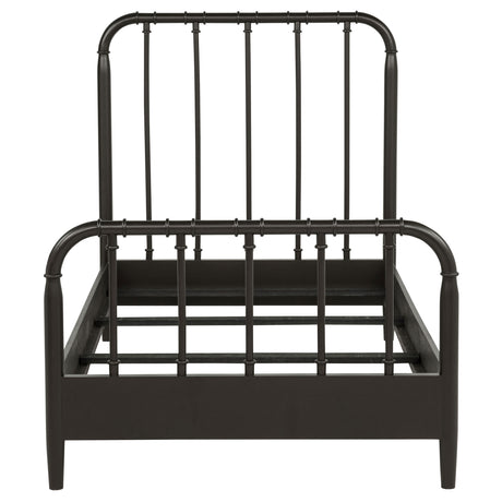 Rocco Open Frame Bed with Water Pipe-Inspired Wood Design - Dark Bronze, Twin to Eastern King – view 5