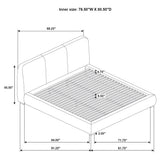 Mokena Curved Upholstered Platform Bed - Stitched Panel Headboard in Taupe, Queen & King – view 18