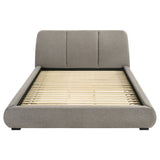 Mokena Curved Upholstered Platform Bed - Stitched Panel Headboard in Taupe, Queen & King – view 20