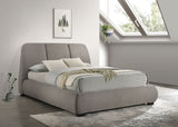 Mokena Curved Upholstered Platform Bed - Stitched Panel Headboard in Taupe, Queen & King – view 1