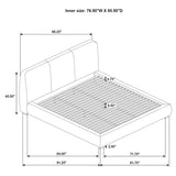 Mokena Curved Upholstered Platform Bed with Stitched Headboard - Light Brown Fabric, Queen to California King – view 17