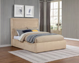 Lawson Upholstered Platform Bed - Clean Panel Headboard in Light Saddle or Mushroom, Full to Eastern King – view 1