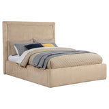 Lawson Upholstered Platform Bed - Clean Panel Headboard in Light Saddle or Mushroom, Full to Eastern King – view 13