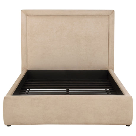 Lawson Upholstered Platform Bed - Clean Panel Headboard in Light Saddle or Mushroom, Full to Eastern King – view 14
