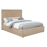 Lawson Upholstered Platform Bed - Clean Panel Headboard in Light Saddle or Mushroom, Full to Eastern King – view 20