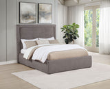 Lawson Upholstered Platform Bed - Clean Panel Headboard in Light Saddle or Mushroom, Full to Eastern King - lifestyle