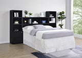 Westpark Bookcase Headboard & Storage Wall Sets - 3pcs- Queen Headboard + 2 Bookcase Nightstands