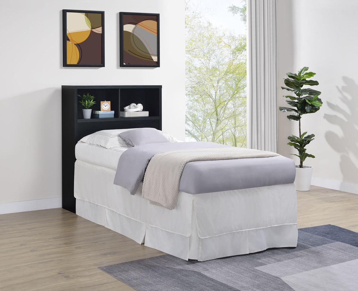 Westpark Bookcase Headboard & Storage Wall Sets - Black with USB Charging Nightstands, Twin to Queen – view 1