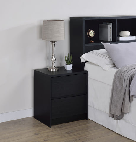 Westpark Bookcase Headboard & Storage Wall Sets - Black with USB Charging Nightstands, Twin to Queen - lifestyle
