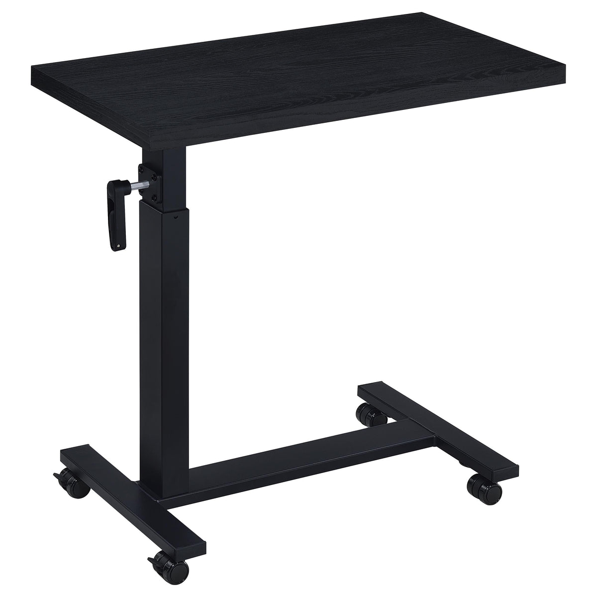 Westpark Height-Adjustable Mobile Bed C-Table - Hand-Crank Steel Base in Black – view 3