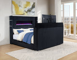 Tisdall Wingback TV Bed with Motorized Lift & Flame Visualizer - Black Corduroy, Queen & King – view 19