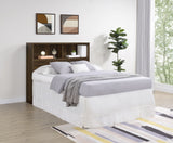 Westpark Bookcase Headboard & Wall Bed Sets - Open Cubby Storage with USB Nightstand in Dark Pine – view 2