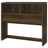 Westpark Bookcase Headboard & Wall Bed Sets - Open Cubby Storage with USB Nightstand in Dark Pine