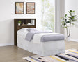 Westpark Bookcase Headboard & Wall Bed Sets - Open Cubby Storage with USB Nightstand in Dark Pine – view 1