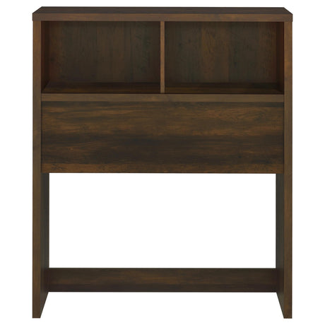 Westpark Bookcase Headboard & Wall Bed Sets - Open Cubby Storage with USB Nightstand in Dark Pine – view 12