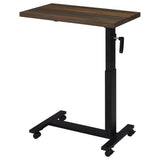 Westpark Height-Adjustable Mobile C-Table - Dark Pine Top on Matte Black Steel Base for Bedside Use – view 7