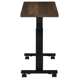 Westpark Height-Adjustable Mobile C-Table - Dark Pine Top on Matte Black Steel Base for Bedside Use – view 8