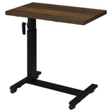 Westpark Height-Adjustable Mobile C-Table - Dark Pine Top on Matte Black Steel Base for Bedside Use – view 10
