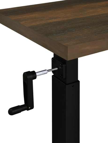 Westpark Height-Adjustable Mobile C-Table - Dark Pine Top on Matte Black Steel Base for Bedside Use – view 13
