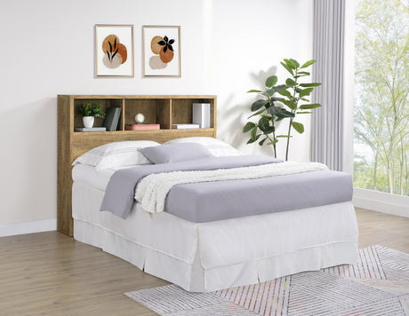 Westpark Bookcase Headboard & Wall Bedroom Sets - USB Charging & LED Nightstand in Mango, Twin to Queen - lifestyle