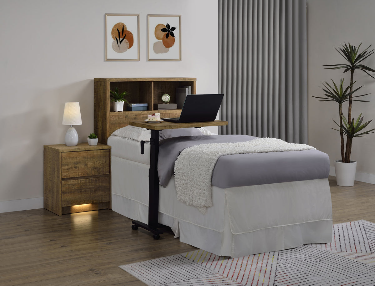 Westpark Bookcase Headboard & Wall Bedroom Sets - USB Charging & LED Nightstand in Mango, Twin to Queen – view 19