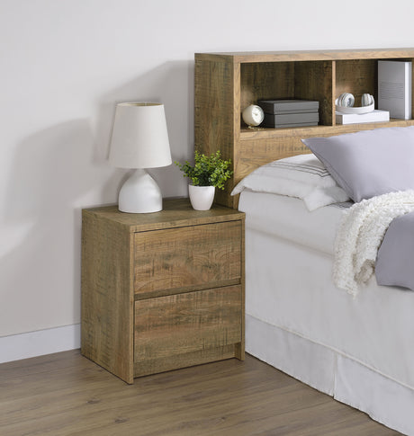 Westpark Bookcase Headboard & Wall Bedroom Sets - USB Charging & LED Nightstand in Mango, Twin to Queen - lifestyle