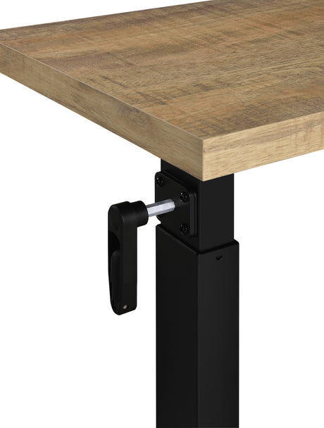 Westpark Height-Adjustable Bed C-Table - Mango Top with Hand-Crank Steel Base – view 12
