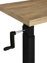 Westpark Height-Adjustable Bed C-Table - Mango Top with Hand-Crank Steel Base – view 13