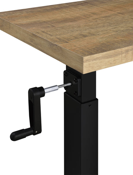 Westpark Height-Adjustable Bed C-Table - Mango Top with Hand-Crank Steel Base – view 13