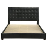 Medley Genuine Leather Platform Bed - Grid-Tufted Headboard in Black or Tan, Queen & Eastern King – view 15