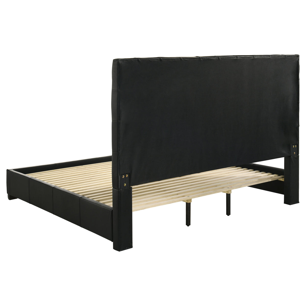 Medley Genuine Leather Platform Bed - Grid-Tufted Headboard in Black or Tan, Queen & Eastern King – view 16