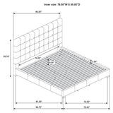 Medley Genuine Leather Platform Bed - Grid-Tufted Headboard in Black or Tan, Queen & Eastern King – view 20