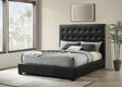 Medley Genuine Leather Platform Bed - Grid-Tufted Headboard in Black or Tan, Queen & Eastern King – view 1