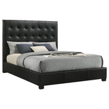 Medley Genuine Leather Platform Bed - Grid-Tufted Headboard in Black or Tan, Queen & Eastern King – view 6