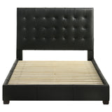 Medley Genuine Leather Platform Bed - Grid-Tufted Headboard in Black or Tan, Queen & Eastern King – view 7