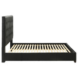 Medley Genuine Leather Platform Bed - Grid-Tufted Headboard in Black or Tan, Queen & Eastern King – view 9