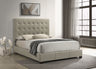 Medley Genuine Leather Platform Bed - Grid-Tufted Headboard in Black or Tan, Queen & Eastern King - lifestyle