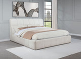 Nollet Channel-Tufted Upholstered Platform Bed - 48" Headboard in Cream or Grey, Queen to California King – view 2