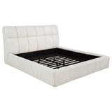 Nollet Channel-Tufted Upholstered Platform Bed - Cream
