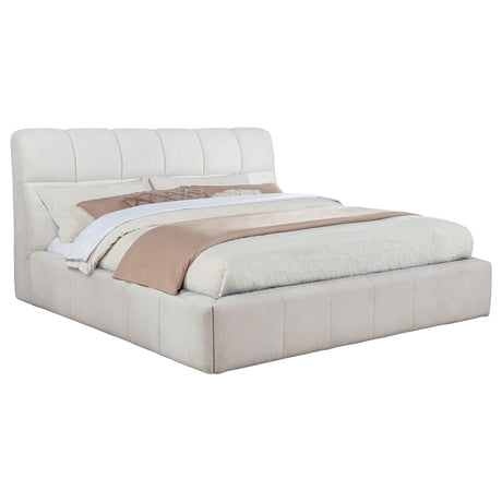 Nollet Channel-Tufted Upholstered Platform Bed - 48" Headboard in Cream or Grey, Queen to California King – view 20