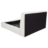 Nollet Channel-Tufted Upholstered Platform Bed - 48" Headboard in Cream or Grey, Queen to California King