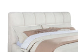 Nollet Channel-Tufted Upholstered Platform Bed - 48" Headboard in Cream or Grey, Queen to California King