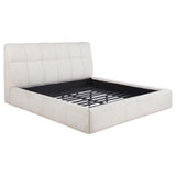 Nollet Channel-Tufted Upholstered Platform Bed - Cream